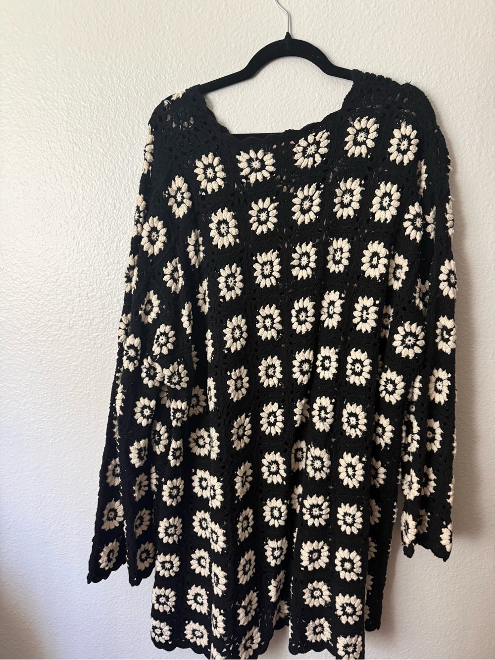 Show Me Your MuMu Black & White Crochet Paula Mini Dress - Size 1X - Picture 5 of 6